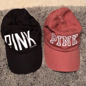 Two PINK baseball hats